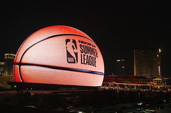 GIANT NBA2K24 BASKETBALL LIGHTS UP THE NIGHT