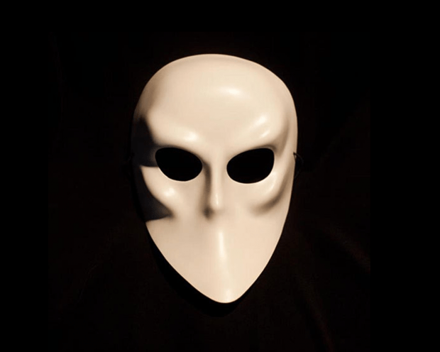 WHITE MASK WITH BLACK BACKGROUND REFLECTING ON THE LEGACY OF SLEEP NO MORE